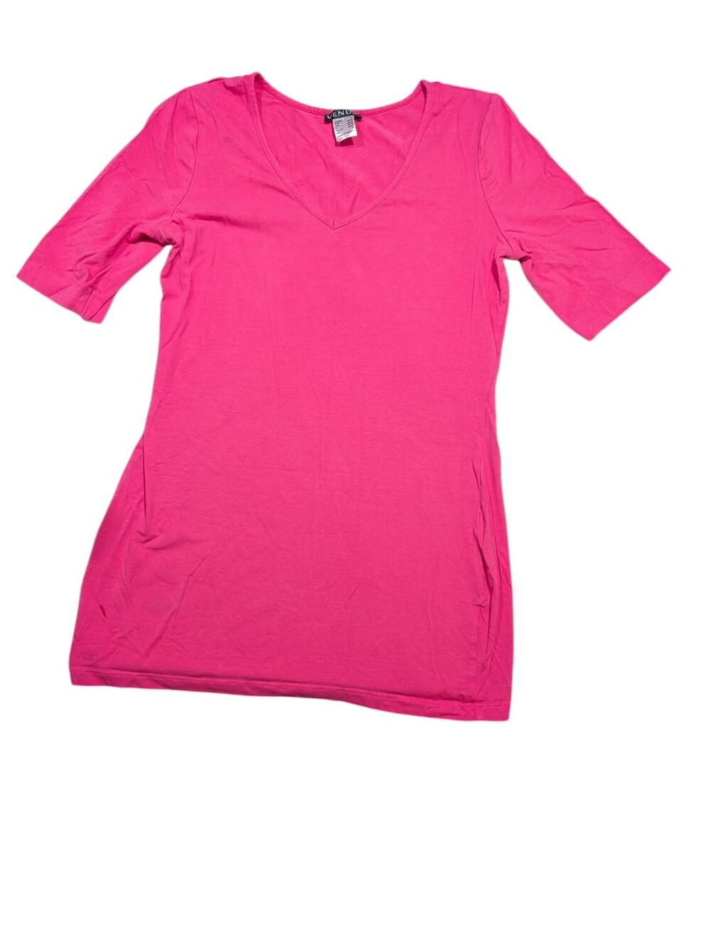Venus 3/4 Sleeve Fitted Hot Pink Top M